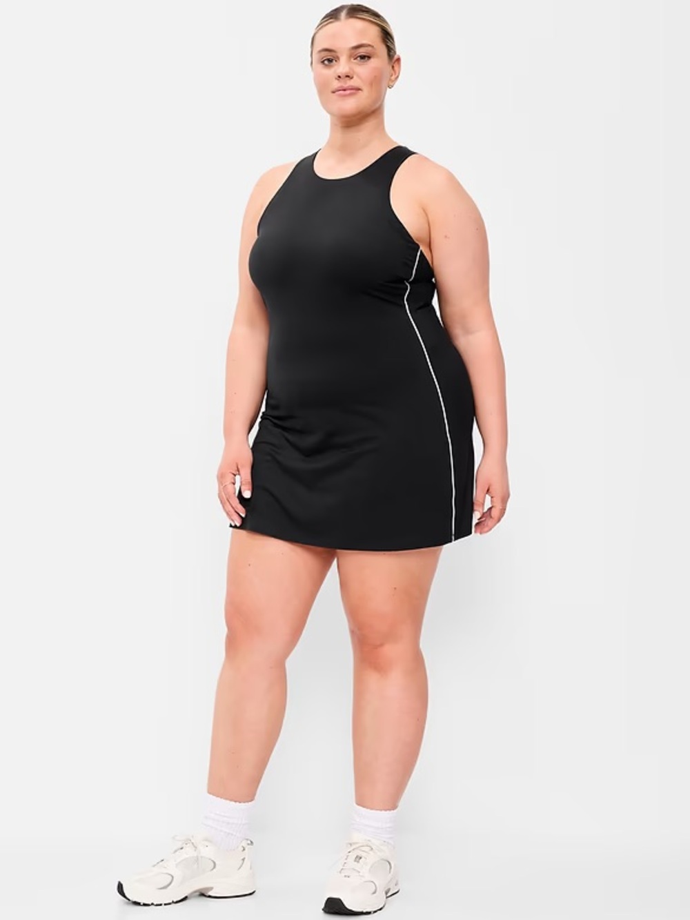 Old Navy StudioSmooth Sleeveless Tank Athletic Mini Dress Black Jack Size 2X NWT